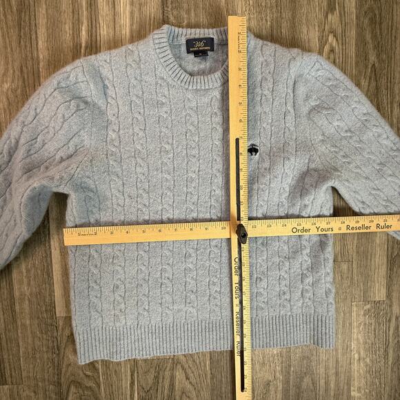 Brooks Brothers “346” 100% Lambswool Cable Knit Sweater Crew Neck Pullover - Picture 2 of 5